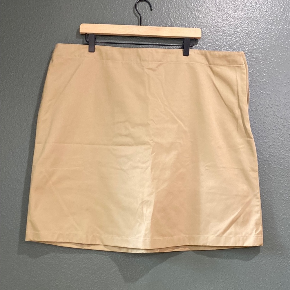 Land’s End Women’s 20W Tan Women's Skirt - cotton shorts under skirt, OEKO-TEX